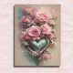Metal Heart Entwined in Roses