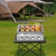 ZhdnBhnos 4-Burner BBQ Propane Gas Grill Stainless Steel Outdoor Camping Picnic Roast Smokeless Grill Portable Barbecue Griddle – MadeInUSA