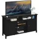 Topeakmart 58in Modern MDF TV Stand with Seperated Shelf & 6 Compartments for TVs up to 65in, Black – MadeInUSA