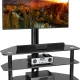ZWNLKQG Swivel Corner Floor TV Stand with Mount for 32 37 43 47 50 55 60 65 inch  Curved Screen TVs  Adjustable 3-Tier Tempered Glass  Television Stand with Cable Management  Max VESA 600 – MadeInUSA