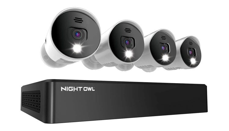 Night Owl SP, LLC 8 Channel Bluetooth Video Home Security Camera System with (4) Wired 4K UHD IndoorOutdoor Spotlight Cameras Audio and 1TB Hard Drive - MadeInUSA