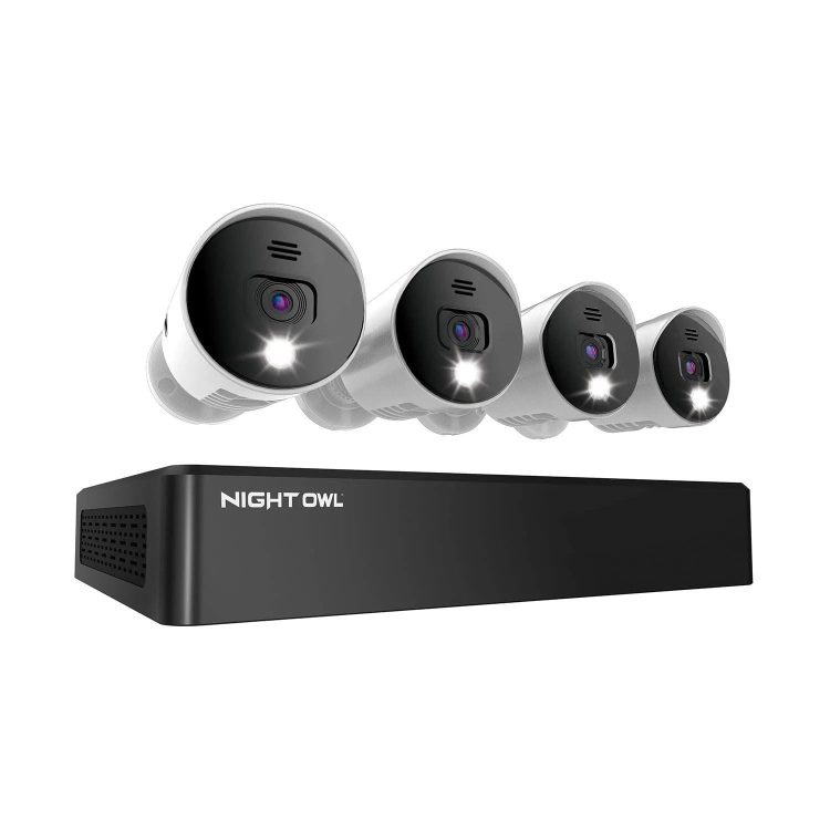 Night Owl SP, LLC 8 Channel Bluetooth Video Home Security Camera System with (4) Wired 4K UHD IndoorOutdoor Spotlight Cameras Audio and 1TB Hard Drive - MadeInUSA