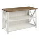 52″Solid Wood Farmhouse Storage Console – White/Reclaimed Barnwood – MadeInUSA