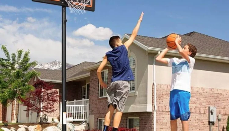 NiamVelo  Basketball Hoop Basketball Goal, 7-10FT Height Adjustable Basketball Backboard with Stand & Wheels  for Kids Adult Youth Black - MadeInUSA