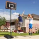 NiamVelo  Basketball Hoop Basketball Goal, 7-10FT Height Adjustable Basketball Backboard with Stand & Wheels  for Kids Adult Youth Black – MadeInUSA