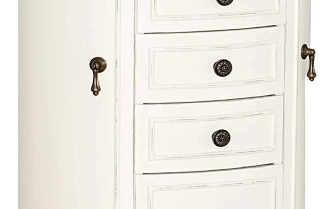 Hives and Honey Bailey Tuscan White Jewelry Armoire - MadeInUSA
