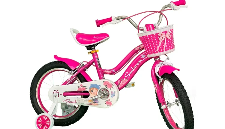 SUNLOVERR Pink Dreams Girls Bike for Toddlers and Kids Ages 3-5 Years Old, 12 Inch Kids Bike with Training Wheels & Basket - MadeInUSA