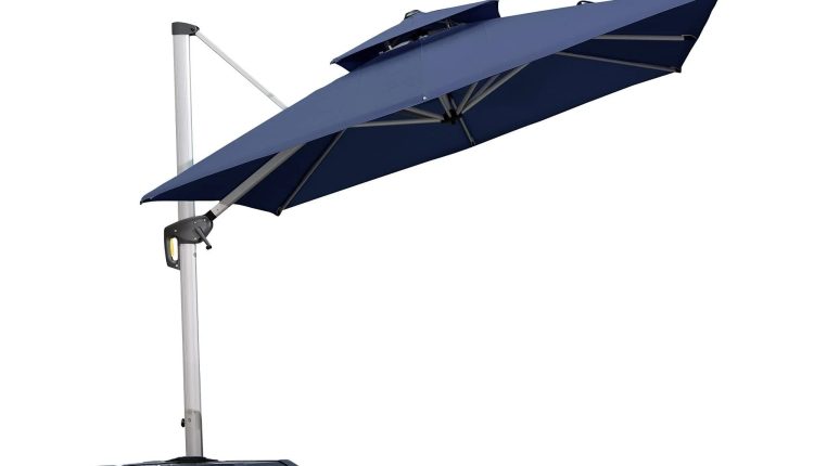 Purple Leaf 9ft Patio Umbrella Outdoor Square Umbrella Large Cantilever Umbrella Windproof Offset Umbrella Heavy Duty Sun Umbrel - MadeInUSA