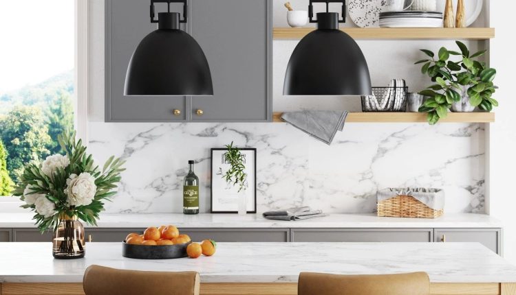 Nathan James Leigh Ceiling Hanging Pendant Light with Oversized Shade and Adjustable Cord - Black Metal - MadeInUSA