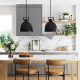 Nathan James Leigh Ceiling Hanging Pendant Light with Oversized Shade and Adjustable Cord – Black Metal – MadeInUSA