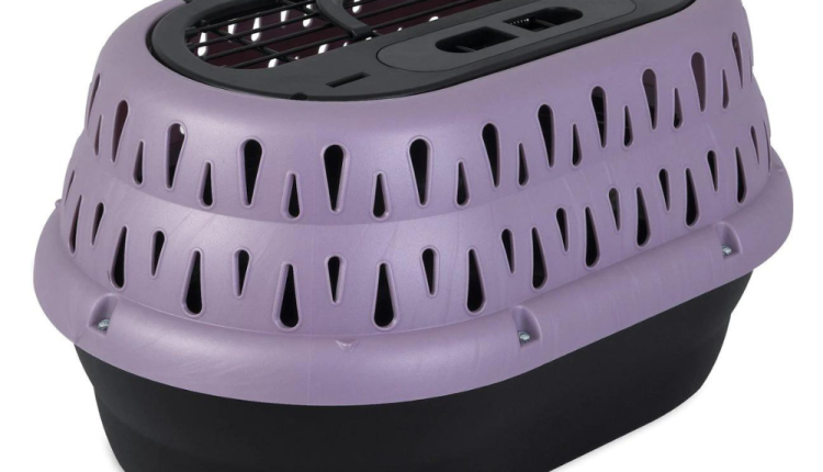 Petmate Top Load Cat Kennel, Pearl Bubble Grape/Black