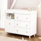 WIAWG White Wood 4-Drawer, 44.9 in. W Wood Chest of Drawers Nursery Storage Organizer with Changing Table Open Shelf – MadeInUSA