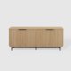Modern 4 Door Reeded Sideboard Coastal Oak/Black – Saracina Home – MadeInUSA