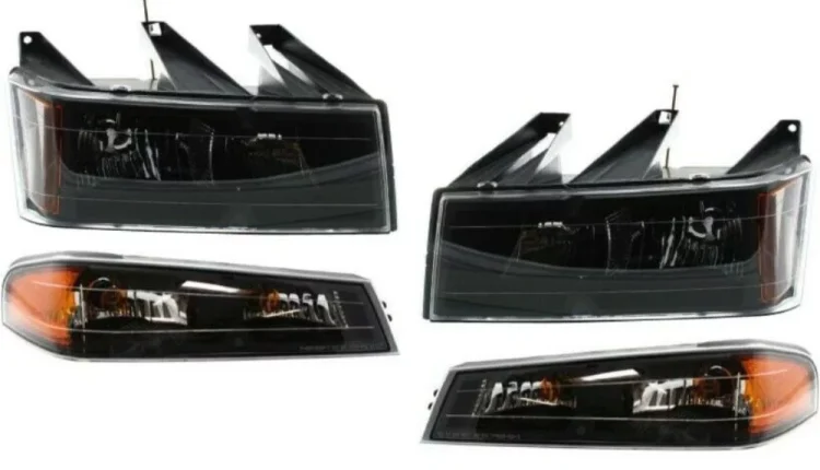 Blk [4PC] For 2004-12 Colorado Canyon Headlights Corner Lights Parking Lamps - MadeInUSA