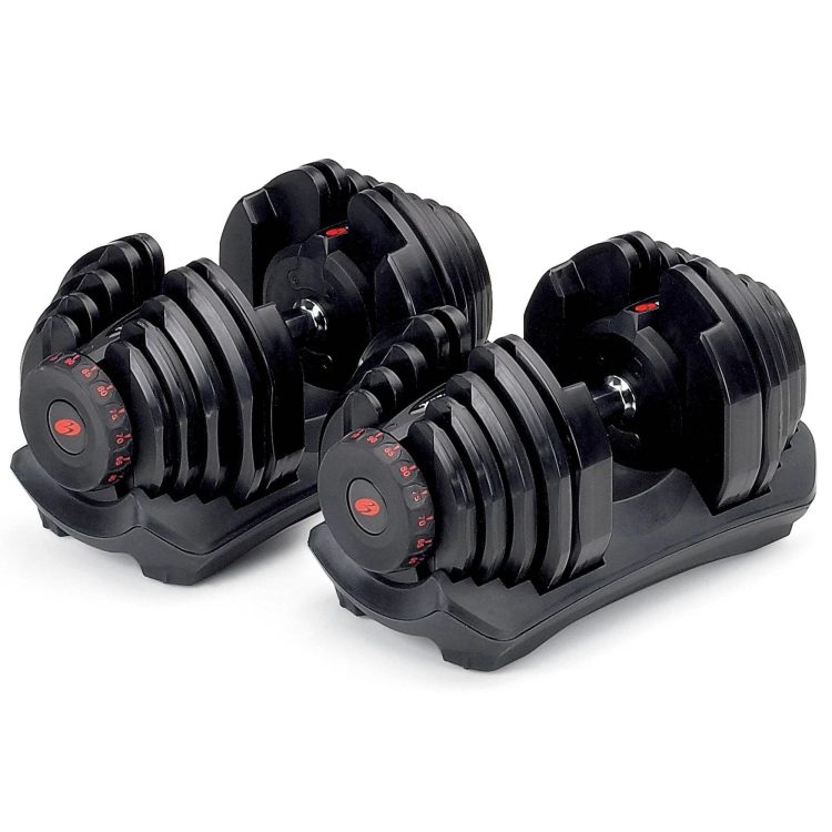Bowflex SelectTech 1090 Workout Exercise Dumbbells w/ Adjustable Weight (2 Pack) - MadeInUSA