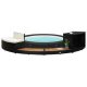 vidaXL Spa Surround Black Poly Rattan and Acacia Wood – MadeInUSA