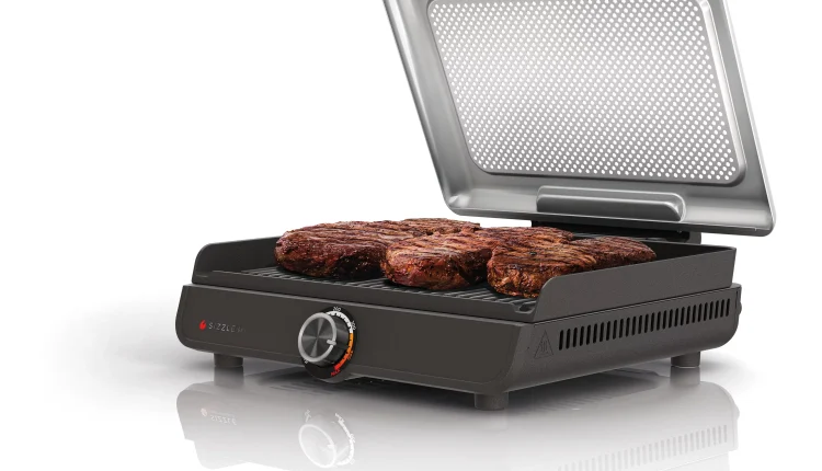 Ninja Sizzle Smokeless Indoor Grill with Nonstick Grill Plate, GR100 - MadeInUSA