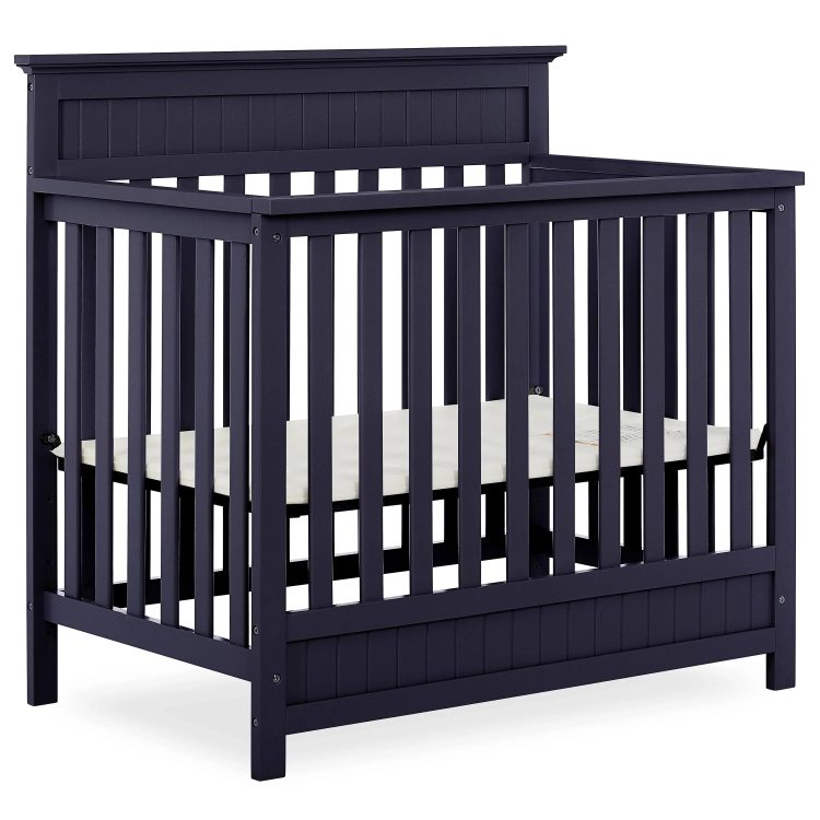 Dream On Me Harbor 4-in-1 Convertible Mini Crib in Pebble Grey - MadeInUSA