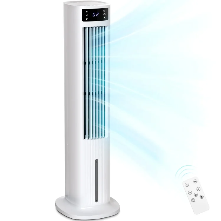 Auseo Tower Fan, 80° Oscillating Standing Fan with 3 Wind Modes & 3 Wind Speeds, Portable Floor Fan with Remote Control, 24H Timer for Office/Living Room/Bedroom-White - MadeInUSA
