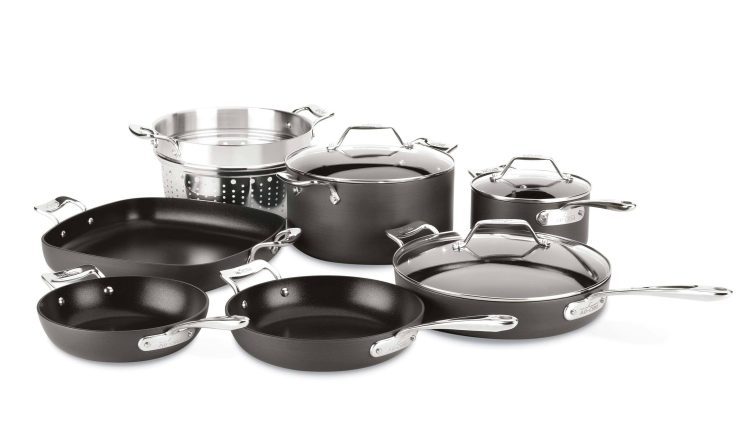All Clad | Essentials Nonstick Cookware Set, 10-Piece - MadeInUSA