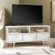 Walker Edison Modern 3-Drawer Solid Wood Corner TV Stand, White – MadeInUSA