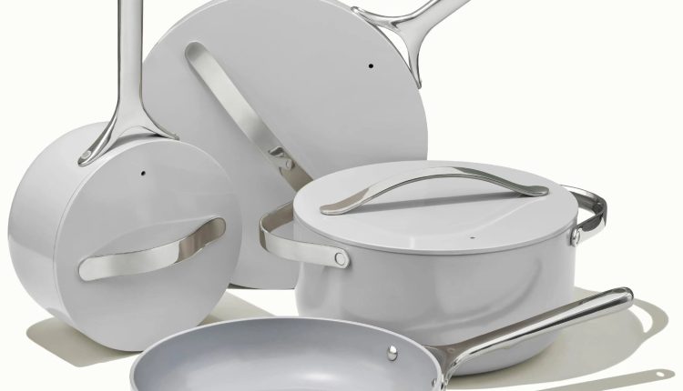 Caraway Non-Stick Ceramic 7 Piece Cookware Set - Gray - MadeInUSA