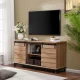 Farmhouse TV Cabinet Entertainment Center for TV’s up to 65 inch,Oak – MadeInUSA