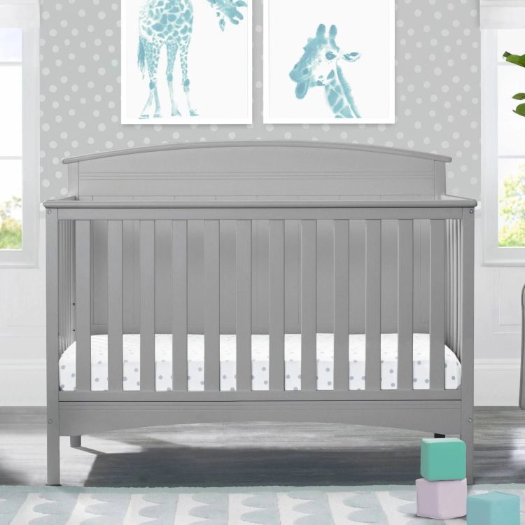Delta Children Archer 4-in-1 Convertible Crib - Grey - MadeInUSA
