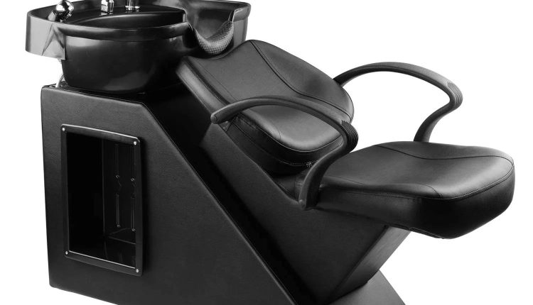 Ainfox Shampoo Barber Backwash Chair ABS Plastic Shampoo Bowl Sink Chair for Spa Beauty Salon (Black) - MadeInUSA