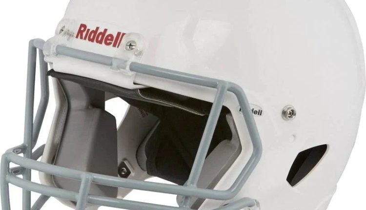 Riddell Youth Victor Football Helmet w/Facemask White/Grey XL - MadeInUSA