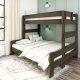 Max and Lily Farmhouse Twin XL Over Queen Bunk Bed – Barnwood Brown – MadeInUSA