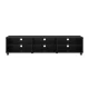 CorLiving Hollywood 3-Shelf Engineered Wood TV Stand for TVs up to 85″in Black – MadeInUSA