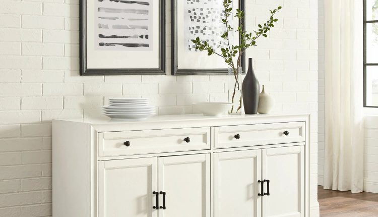 Crosley Tara Distressed White Sideboard - MadeInUSA