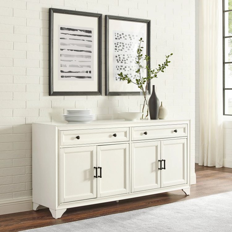Crosley Tara Distressed White Sideboard - MadeInUSA