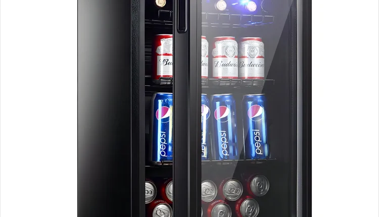 WANAI 120 Can Beverage Fridge & Cooler Small Mini Fridge Glass Door for Soda Beer or Wine for Home&Bar - MadeInUSA