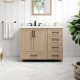 Glacier Bay Tobana 42 in. W x 19 in. D x 34.5 in. H Bath Vanity in Weathered Tan with White Cultured Marble Top – MadeInUSA