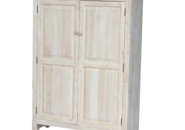 International Concepts 51 in. H Solid Wood Pantry in Unfinished Wood - MadeInUSA