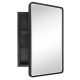 TEHOME Farmhouse 16 in. W x 24 in. H Recessed Rectangular Metal Framed Bathroom Medicine Cabinets with Mirror in Matt Black – MadeInUSA