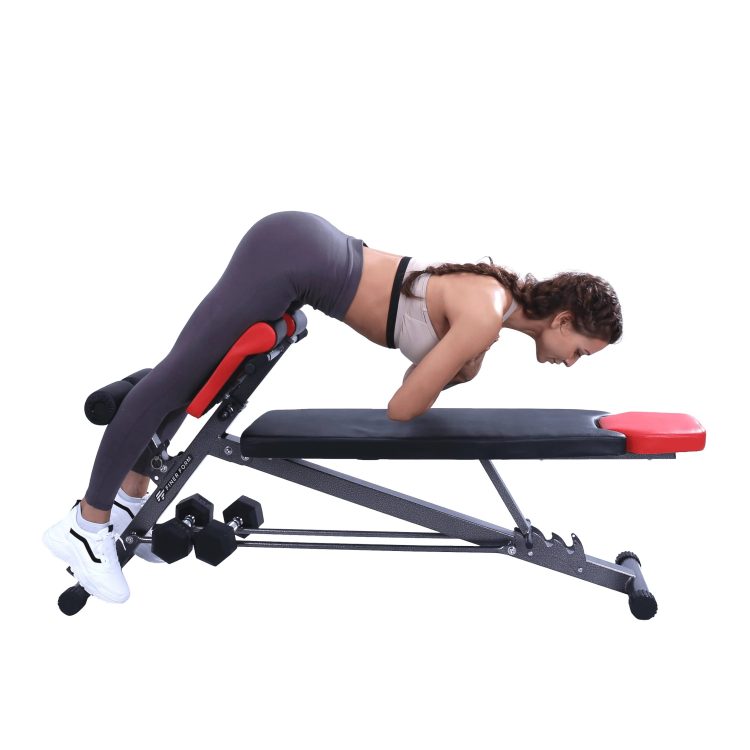 Finer Form Multi-functional Bench for Full All-in-One Body Workout - Hyper Back Extension, Roman Chair, Adjustable AB Sit Up Bench - MadeInUSA