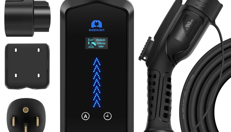 WOSHION EV Charger Level 2 Electric Car Charger, 40 Amp 25 Foot for Electric Vehicle, NEMA 14-50 EV Charger J1772, CSA & UL Standards, Energy Star Potable EVSE - MadeInUSA