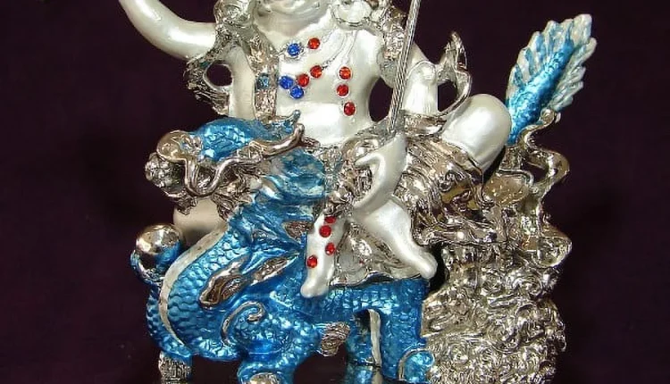 Bejeweled White Dzambhala Bringing Wealth - MadeInUSA