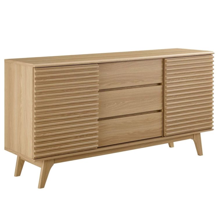 Modway Render 63 inch Sideboard Buffet Table or TV Stand, Oak, Size: 17.5 x 63 x 32.5 - MadeInUSA