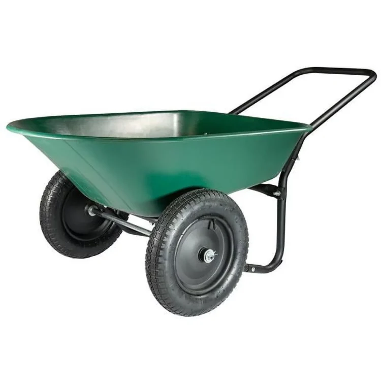 5 cu ft. Green & Black Poly Wheelbarrow Yard Rover - MadeInUSA