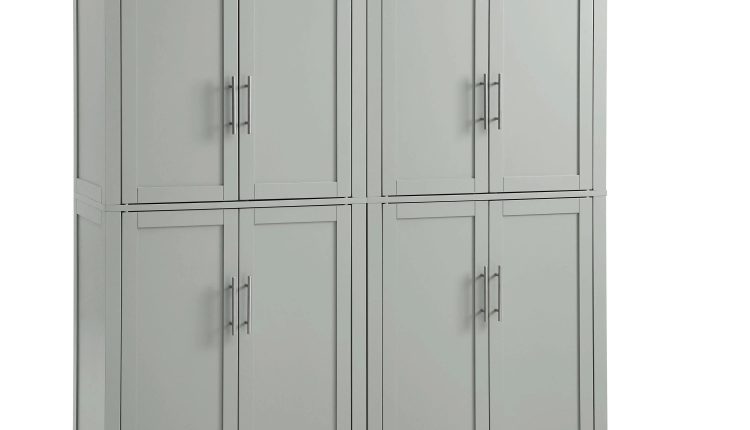 Crosley Furniture Savannah 2pc Pantry Set Gray - 2 Pantries - MadeInUSA