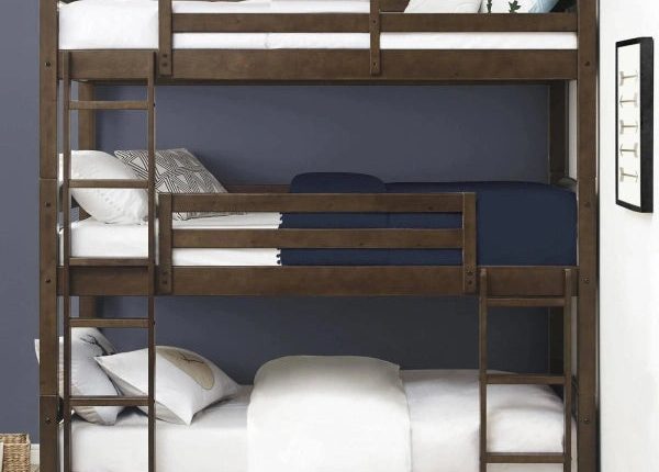 Better Homes Gardens Sullivan Triple Bunk Bed, Brown - MadeInUSA