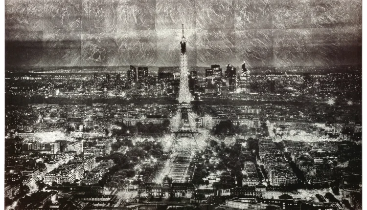 Empire Art Direct Paris at Night Reverse Printed Tempered Glass with Silver Leaf Wall Art, 32 x 48 x 0.2, Ready to Hang - MadeInUSA
