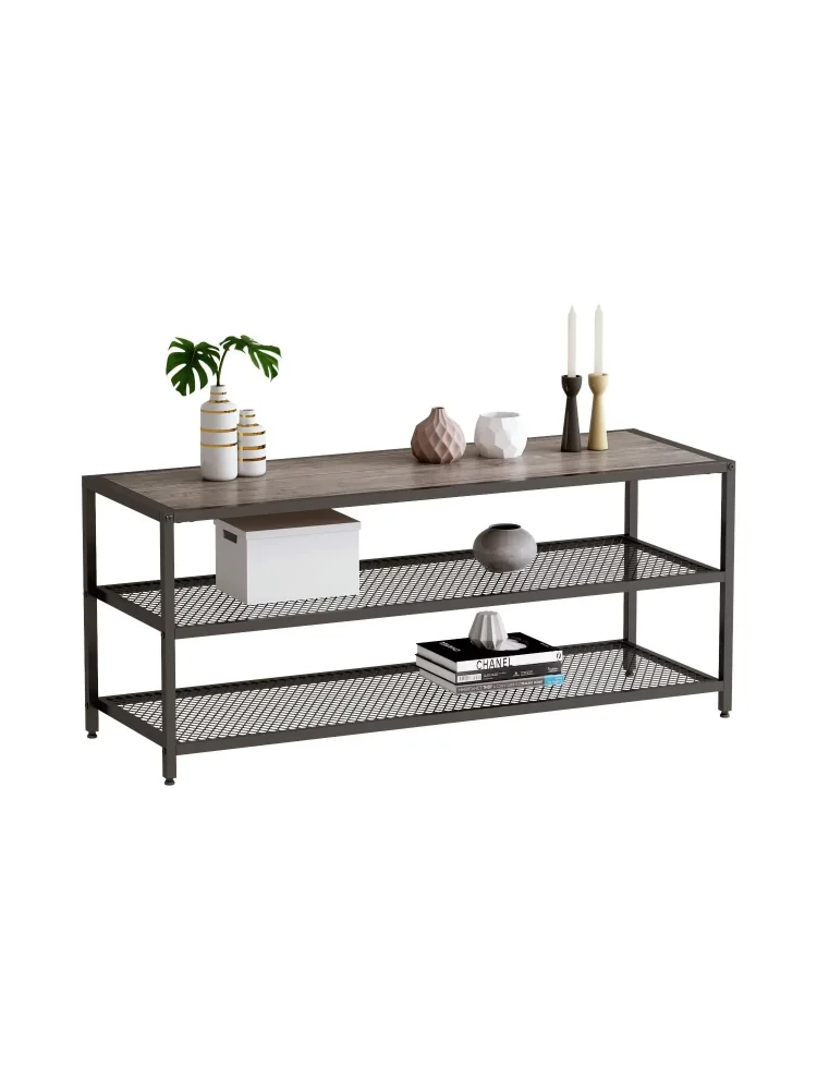 Year Color 3-Tier Entertainment Center Industrial TV Stand with Open Storage Shelves - MadeInUSA