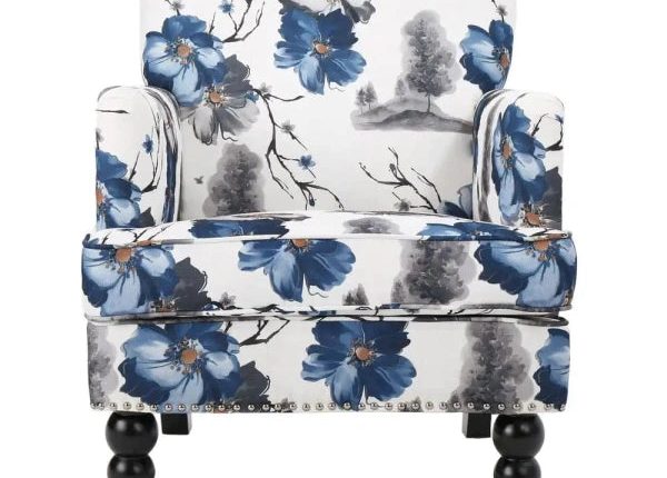 Noble House Rayna Floral Print Fabric Club Chair - MadeInUSA