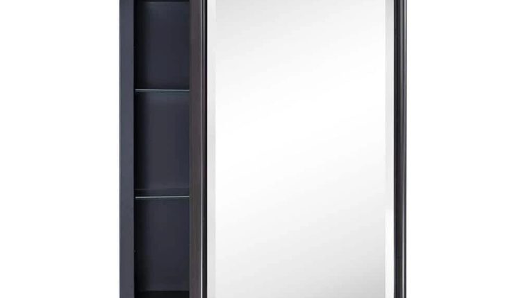 TEHOME Farmhouse 16 in. W x 24 in. H Recessed Rectangular Metal Framed Bathroom Medicine Cabinets with Mirror in Bronze, Oil Rubbed Bronze - MadeInUSA