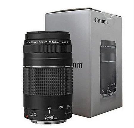 Canon EF 75-300mm f/4-5.6 III Autofocus Lens for Eos T6 T6S T6i T5 T5i - MadeInUSA